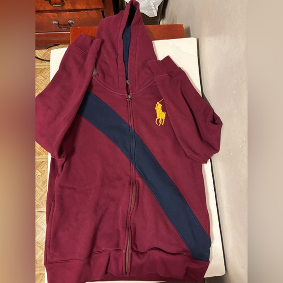 Ralph Lauren Burgandy Hoodie - Picture 2 of 4